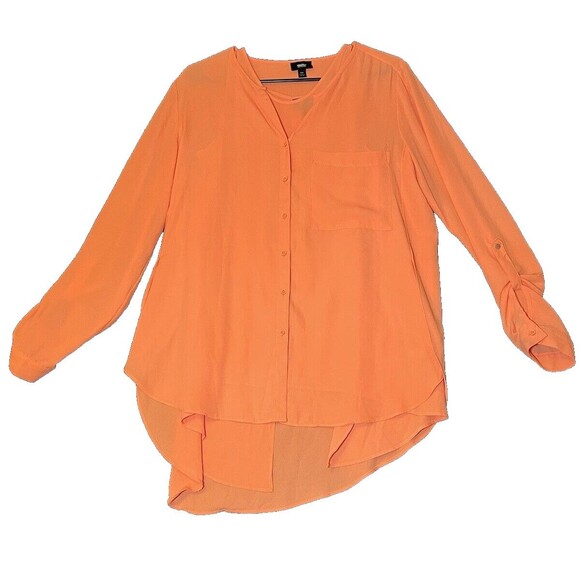 Mossimo Blouse and Tank Top Set Pink/Orange Women Size Medium Casual Work Dressy - Picture 1 of 16